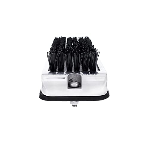 United Pacific 90050 Stainless Shoe/Boot Scraper w/Nylon Brush, 430 Stainless Steel Housing – Black Brush – ONE Unit - color: Black Brush