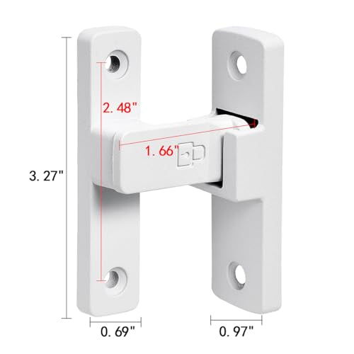 Matte White 90 Degree Barn Door Lock ，Right Angle Door Lock Latch | Zinc Alloy Flip Gate Latches,for bedroom,garage,balcony,barn,sliding door,bathroom,window,cabinet,drawer,pet enclosures - color: Matte White_90 Degree
