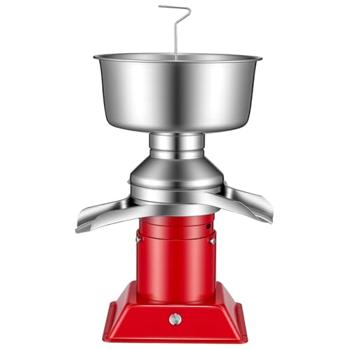 VEVOR Electric Milk Cream Separator, 60L/H Output 10500RPM Milk Cream Centrifugal Separator, 304 Stainless Steel Goat Cow Milk Skimmer Separating Machine with 4.5L Bowl Capacity (40W, 100-240V) - size: Square Base