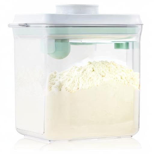 Formula Container, 1700ml Airtight Pop-Top Milk Powder Canister | BPA-free design holds up to 600g with a 5g scoop, scraper, clear body and wide mouth for organized daily bottle prep at home - color: 21 oz - Clear