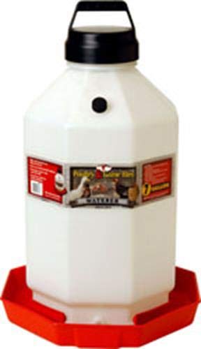 Little Giant® Plastic Poultry Waterer | Heavy Duty Plastic Gravity Fed Water Container | Easy to Fill | Snap on Jar | 7 Gallons