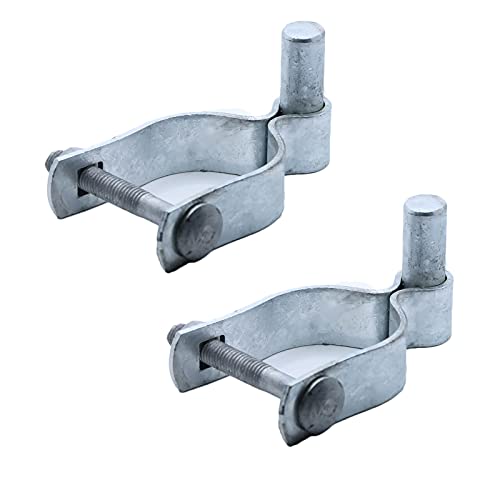 2-3/8" Chain Link Fence Gate Post Hinge - Use for 2-3/8 in. Outside Diameter [2 3/8" OD] Post/Pipe - Galvanized Chain Link Post Gate Hinge - Nut/Bolt Included for Hinge