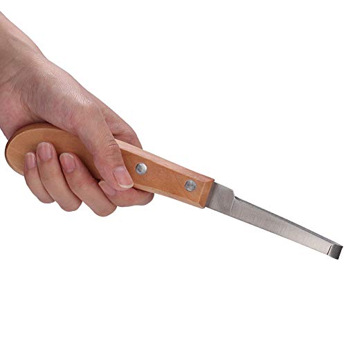 Sharper Hoof Knife, Left or Right Hand Farrier Tools, Carbon Steel Hoof Knife Trimming Tool for Cattle Horse Use, 21.5cm / 8.5 Inch Length, High Strength, Not Easy to Break (straight right hand)