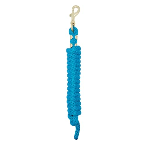 Weaver Equine Performance Lead Rope, Lime Zest, 8' Horse Value Rope with Brass Plated 225 Snap, Soft Comfort Grip, Barn Horse Tack for Daily Use - color: Hurricane Blue