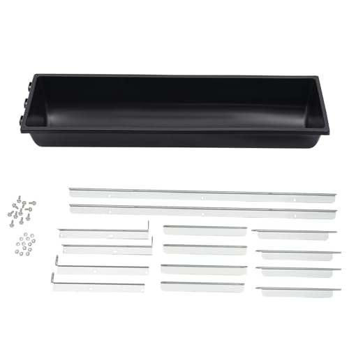 Livestock Feed Trough, 35L/9.25Gal Large Capacity Livestock Feeder with Triangular-Structure, Heavy Duty Metal Stand, Goat Water Trough for Sheep,Deer, Pigs, Horses, Cows, Lambs,Calves in Farm (Black) - color: Black