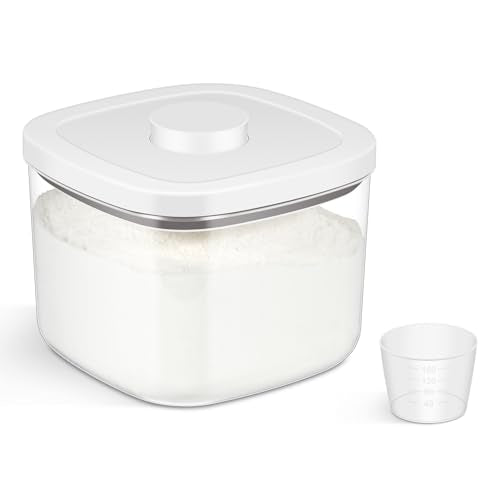 TBMAXS Airtight Rice Container 10 Lbs, Clear Plastic Food Storage Container Bin For Flour Sugar, Dry Food Holder with Easy Locking Lid for Kitchen Pantry Organization and Storage