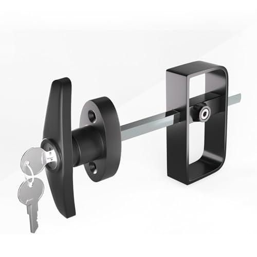 Shed Lock, 5-1/2" Steam with 2 Keys, Shed Door Latch, Door Lock Latch, Shed Door Hardware- Black