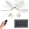 17.3in Solar Ceiling Fan Light,Small Solar Powered Rechargeable Ceiling Fan, 3 Color Light＆Remote Control, Built in 10000mah Battery for Outside Gazebo Canopy Tent, Chicken Coop,Camping