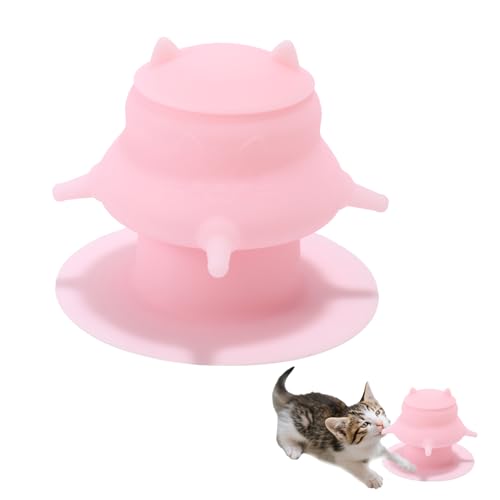 Puppy Milk Feeder with Four Dummy Nipples, Pink Silicone Puppy Milk Feeding Station Leak Proof Kitten Bottle Nursing Station for Newborn Pets Dogs Kittens
