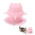 Puppy Milk Feeder with Four Dummy Nipples, Pink Silicone Puppy Milk Feeding Station Leak Proof Kitten Bottle Nursing Station for Newborn Pets Dogs Kittens