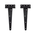 HLMOptimo Heavy Duty T Hinge Tee Hinge T Strap Hinge Shed Hinge Gate Hinge Barn Hinge Fence Hinge Door Hinge Wrought Rustproof All Size Black (2 pcs, 10 inch) - size: 10 Inch, style: 2 pcs