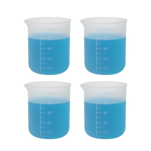Laundry Detergent Cup,Silicone Laundry Detergent Measuring Cup,100ml Soft Material with Precision Scale–Reusable,No-Clean Design for Washing Machine & DIY Resin, Soap, Plaster Crafts(4 PACK) - color: 4PCS