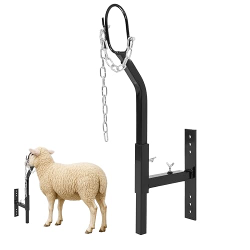Steel Livestock Gate Attachment Nose Loop Headpiece - Height&Width | Adjustable, Powder-Coated & Galvanized, for Sheep & Goat Trimming, Grooming, Milking