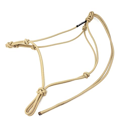 Horse Rope Training Halter - 4 Knot 1/4" Stiff Halter Cord - Used by Famous Trainers Multiple Sizes Multiple Colors - color: Beige, size: Mule