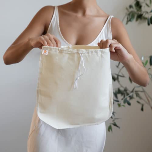 Pro Quality Organic Cotton Nut Milk Bag 2 Pack - 12"X12" XL Bags - Heavy Duty Reusable All Purpose Food Strainer - Food Grade BPA-Free - color: Original Heavy Unbleached Muslin, size: 12 x12 inches