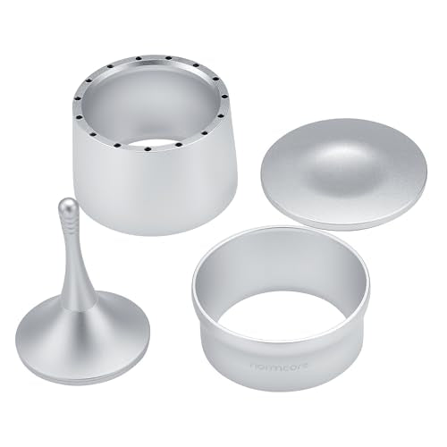Normcore 54mm 2-in-1 Magnetic Dosing Cup, Espresso Dosing Funnel with Dosing Cup, Barista Coffee Grinder Dosing Tools Fit 54mm Breville Sage Portafilter Basket, Silver