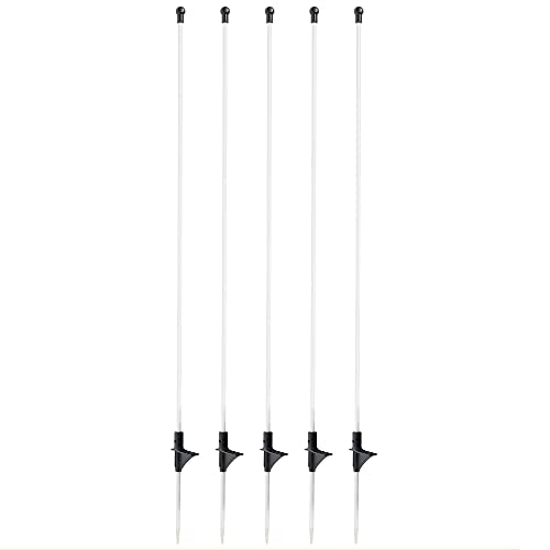 Premier 1 Step-in FiberRod Electric Fence Posts - 5 Pack (48" Tall) | Lightweight & stiff fiberglass. Ideal for rotational grazing. Use with SnapOn Harp Clips to hold fence conductors. - style: 48" Tall
