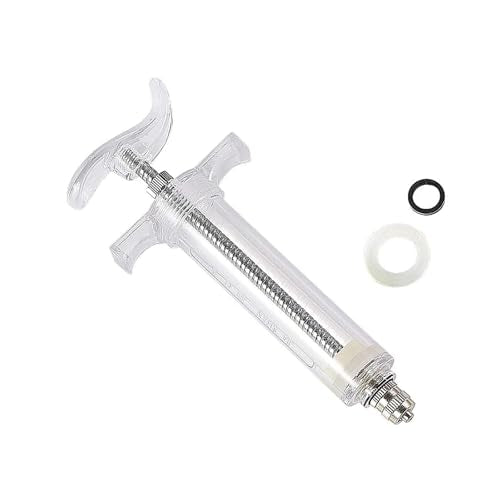 20ML Syringe with Drench Nozzle, Adjustable Dosage Detachable Drench Livestock Birds Feeding Syringe Gun for Cats Dogs Kitten Puppy Bunny Small Animals Newborn Pet Feeder Nursing Supplies (S-20ML) - size: S-20ML
