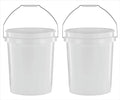 (2 Pack) 5 Gallon Round Utility Bucket, Comfort Handle, Plastic, White