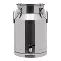 Stainless Steel Sealed Milk Barrel with Spigot，30L/7.92Gallon Large Milk Bucket Wine Can Pail Tote Tank with Sealed Lid & Handle for Milk Wine Oil Liquid Tranport Storage Container - size: With Spigot