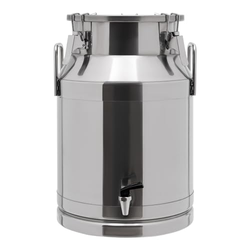 30L/7.93Gallon Stainless Steel Milk Can with Spigot, Heavy Duty Milk Jug Milk Bucket Wine Pail Bucket Bottle Liquid Container Storage Milk Container for Grain Wine Liquid,Stainless Steel Sealed Tank