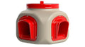 OverEZ Compact Chicken Feeder - Holds 25 Pounds of Feed - Inside or Outside Hen Coop - Large Gravity Fed Automatic Poultry Food Dispenser - No Waste Rainproof Design