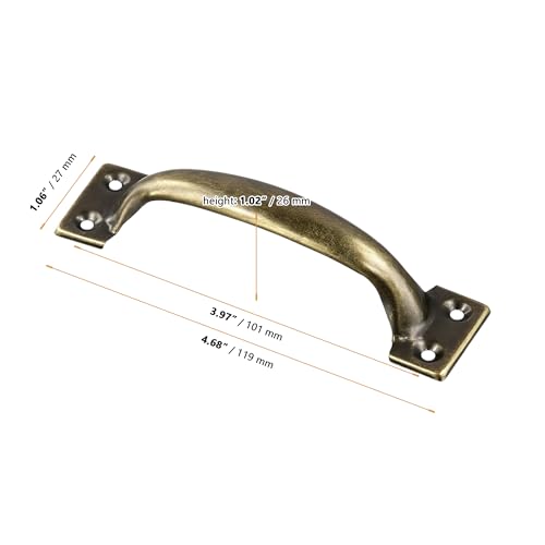 40 Pack 4.7 Inch Bronze Gate Handles, Gate Pull Door Handle with Screws Metal Door Handle for Furniture Cabinets Kitchen Drawer Dresser Outdoor Fences