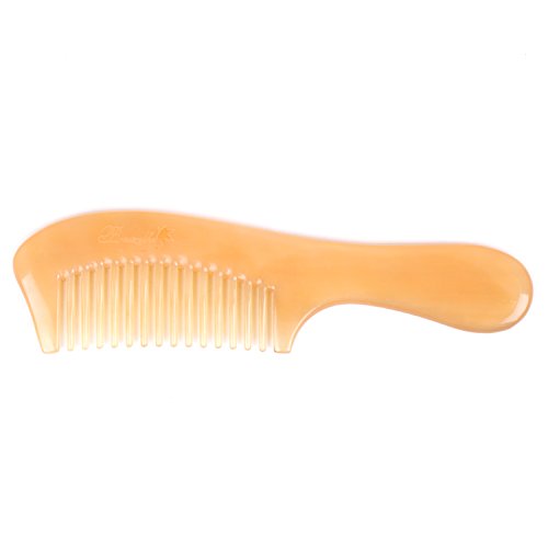Wide Tooth Hair Comb for Women, Natural Detangling Horn Comb | Anti Static, Natural Sheep Horn, Scalp Massage, Easy to Detangle, Grooming, Wet, Dry, Curl, Beard, Hair Brush - color: Wide Tooth