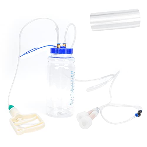 Portable Manual Goat Milking Machine with Vacuum Pressure Pump, Food Grade Plastic Bottle, PU Tubing, Fit Milk Liner, to, for Household Use, 2L Capacity (Double Sided) - size: Double Sided
