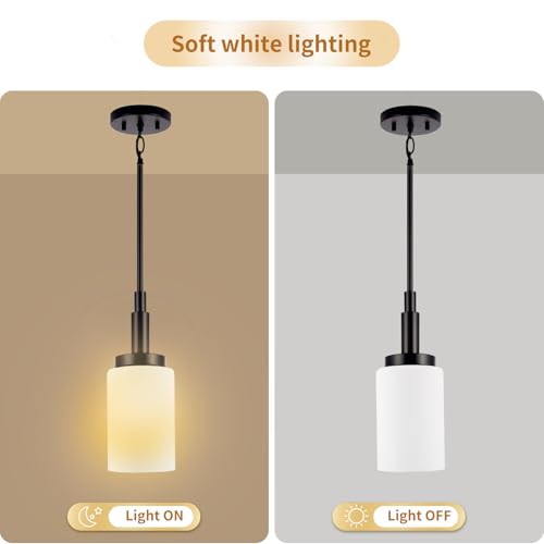 3 Pack Frosted Opal White Glass Lamp Shade, Lip-less Cylinder Glass Light Fixture Cover, Replacement Globe for Chandelier, Pendant, Vanity Light