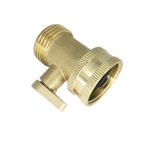 Heavy Duty Brass Jet Sweeper Sprayer Nozzle with Garden Hose Shut Off Valve Connectors - size: 6 x 12 x 8 cm