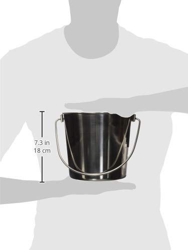 Heavy Stainless Steel Round Bucket, 4 Quart | Durable Food & Water Pail for Dogs, Cats, Kennels, Cages and Critter Crates | Multi-Purpose Bucket - size: 4 quart