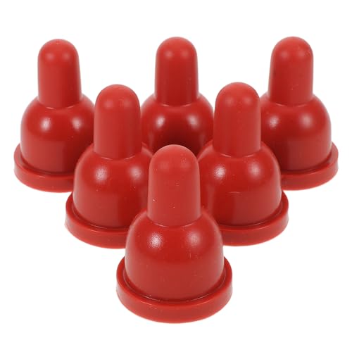 UPKOCH 6 Pcs Goat Nipples for Feeding Baby Goats, Red Rubber Lamb Nipple Milk Bottle Pacifier, Orphaned Sheep Small Animal Feed Supplies