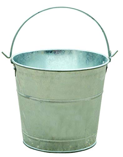 Little Giant® Galvanized Dairy Pail | Metal Utility Bucket with Handle | Gardening & Farming Bucket | 3 Pint - size: 5 Pints