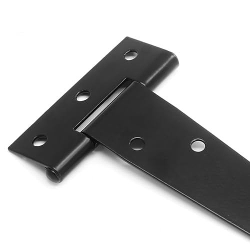 Murtenze 12Pack 2 Inch Black T-Strap Shed Hinge | Barn Door Hinges, Heavy Duty, Gate Strap Hinge, For Barn Door, Shed or Wooden Fences - color: Black, size: 2 Inch - 12Pack