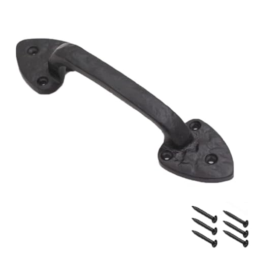 7 Inch Spear Barn Door Handle - Black Cast Iron Pull for Sliding Doors, Gates, Sheds, Fences, Closets - Indoor Outdoor Farmhouse Hardware - size: 7", style: Spear