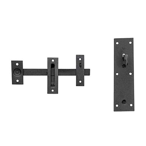 Renovators Supply Manufacturing Black Iron Norfolk Thumb Door Latches Traditional 7" H Suffolk Thumb Gate Or Door Latches Black Powder Coated Two Sided Colonial Locks with Mounting Hardware Pack of 2 - color: Black Iron Norfolk, size: Pack of 2