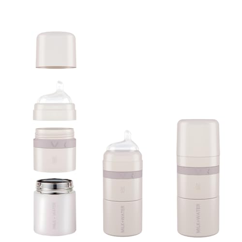 MILK & WATER Stainless Steel All-in-One Baby Bottle with Anti Colic Nipple - color: Dusty Pink, style: Bottle, 5oz, Medium Flow