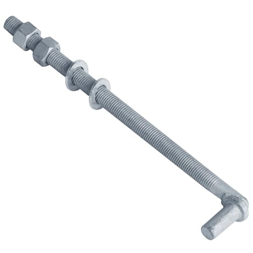 4 Pack 5/8" J-Bolt Gate Hinges, Threaded Post Hinge Pin, 5/8" x 11-1/4" | For Cattle Fence - size: 5/8" x 11-1/4"