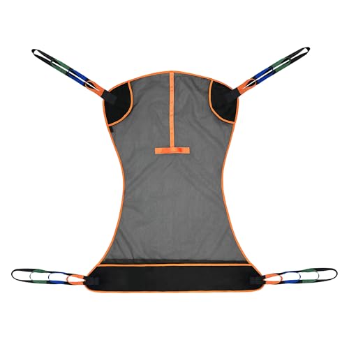 Universal Full Body Patient Lift Sling, Transfer Sling for Elderly & Disabled with Padded, Patient Aid Lift Medical Sling for Shower Bath, Transfer, Positioning and Lifting (Black) - size: L