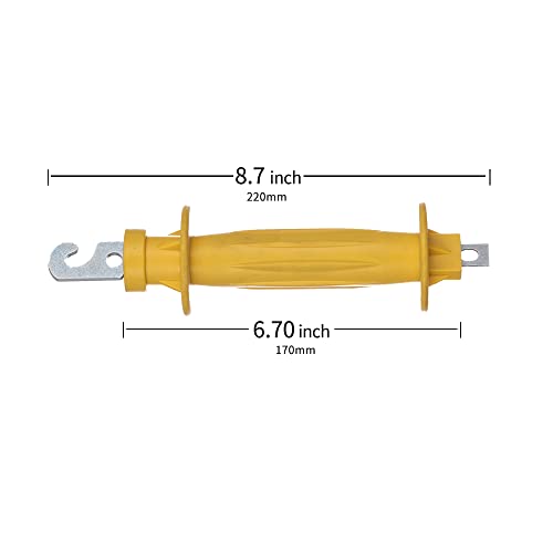 5-Pack Electric Fence Insulated Rubber Gate Handles, Yellow | Spring Hook · Secure Insulation · Comfortable Grip · High-Visibility Yellow · For Farms & Temporary Fencing