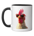 Chicken Hen Female Chick Farm Cluck Farmer Cute Chickens Ceramic Mug, Black/White, 11oz - color: Black/White, size: 11 Ounces