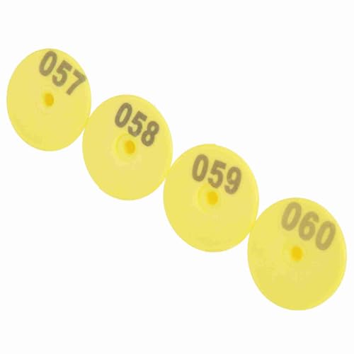 100PCS Cattle Ear Tag Plastic Livestock Ear Tag Animal Identification Earring Tagger for Cow Cattle Sheep Goats Pigs (Yellow)