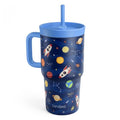 SANDJEST Solar System Stainless Steel Tumbler 20oz with Handle and Silicone Straw Locking Lid for Kids Boys Girls, Birthday Christmas Back to School - color: Solar System