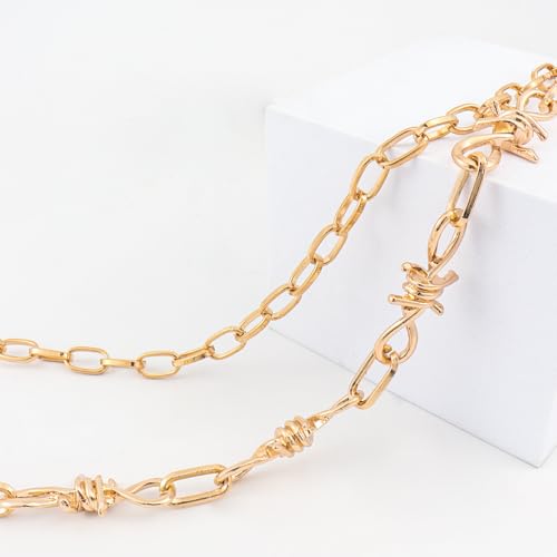 Pants Chains Layer Metal Chain Waist Wallet Keychain Jeans Chains for Men Women Daily Wear - color: Gold