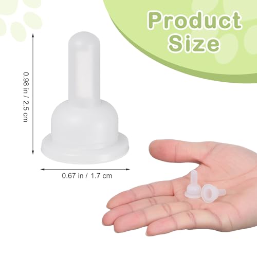 STOBOK Pet Nurser Nipples Silicone Replacement Pacifiers for Pet Food Bottles Artificial Feeding Supplies for Rabbits Chinchillas and Newborn Small Animals Soft Flexible Teats 0.98 X 0.62 in