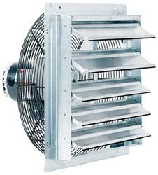Fantech 2SHE30C1 Axial Wall Shutter Mounted Fan, D/Drive, 1/3 hp, 1 pH, TEFC, Single Speed, 30", 115V - size: 30"