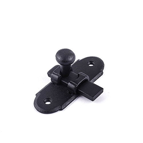 Renovators Supply Manufacturing Slide Bolt Latch 2.2 in. Black Wrought Iron Ball Tip Style Slide Bolt with Mounting Hardware - size: Pack of 1