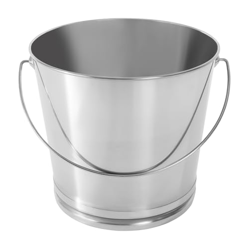DYNAMI 5.3Gal Stainless Steel Bucket with Lid and Handle,Metal Compost Bucket Milk Bucket w/Raised Bottom,Large Opening Multipurpose Metal Bucket Ice Bucket Lab Bucket (20L/5.3Gal) - size: 20L/5.3Gal