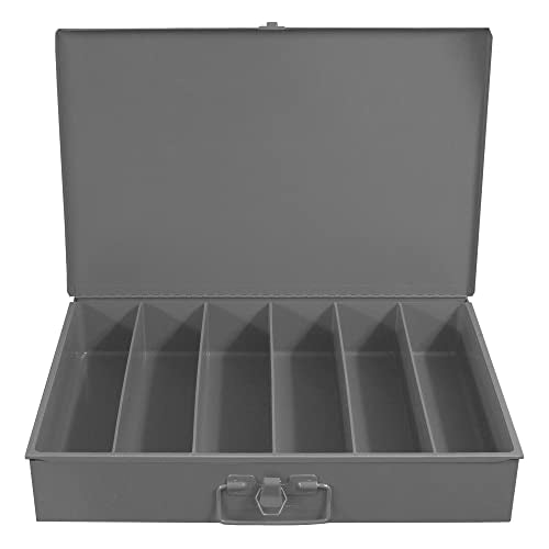 Durham 117-95 Gray Cold Rolled Steel Large Vertical Box, 18" Width x 3" Height x 12" Depth, 6 Compartment